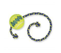 KONG Air Squeaker Tennis Ball M 6 cm s lanom 52 cm