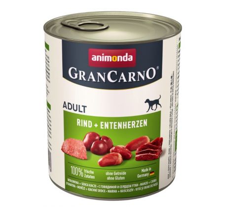 Animonda GRANCARNO dog adult hovädzie a kačacie srdiečka konzerva 400g