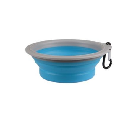 Karlie Travel bowl Bubo cestovná miska 0,375 l modro/sivá