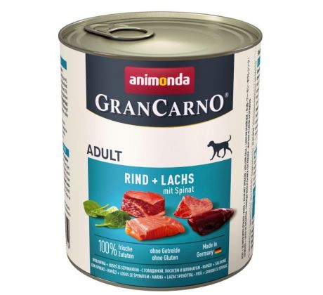Animonda GRANCARNO dog adult hovädzie,losos,špenát konzerva 800g