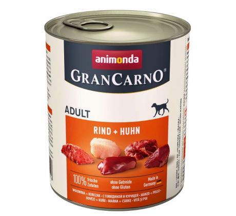 Animonda GRANCARNO dog adult hovädzie a kura konzerva 800g