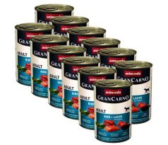 GranCarno Adult hovädzie a losos + špenát - 12x400 g