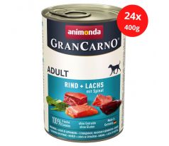 GranCarno Adult hovädzie a losos + špenát - 24x400g