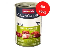 GranCarno Adult králik + bylinky - 6x800 g