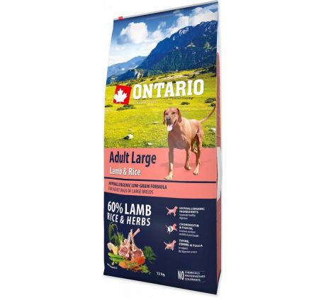 ONTARIO Adult Large - lamb & rice 12kg
